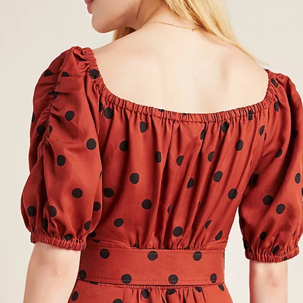 Anthropologie Lucienne Polka Dot Maxi Dress Petite - Picture 6 of 11